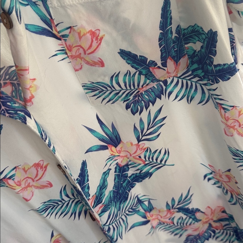 Honolua surf Kona Sol Women's Tropical Floral Button-Down Shirt -  sz M - Picture 4 of 4